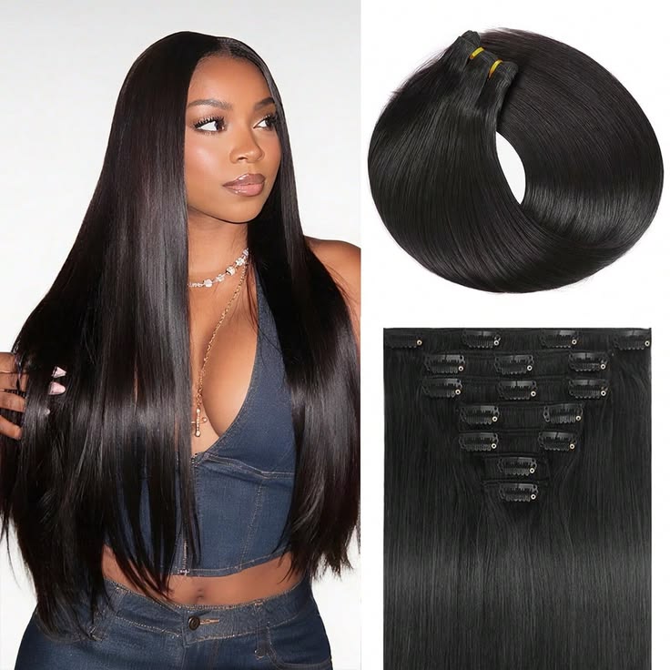 10pc Luxury Human Hair Clip in Extension