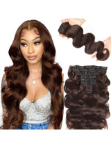 Brown wave clip-in