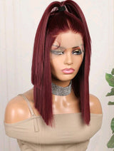 Burgundy Lace Front Wig(human blend)