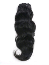 Black wave human hair clip-in